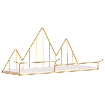 

Wall Storage Shelves Wooden Iron Wall Shelf Wall Mounted Storage Rack Organization for Kitchen Bedroom Home Decor Kid Room Gold