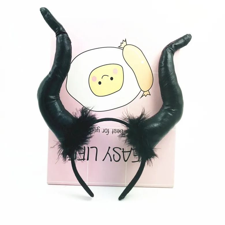 Maleficent Devil Horn ободок с рогом повязка для волос вечерние сувениры Хэллоуин косплей-реквизиты для вечеринки Рождество Хэллоуин бант для волос