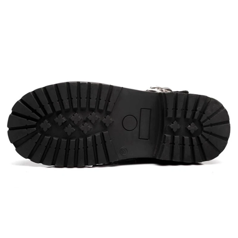 Winter Men Motorcycle Boots 2018 Fashion Mid-Calf Punk Rock Punk Shoes Mens PU Leather Black High top Casual Boot Man