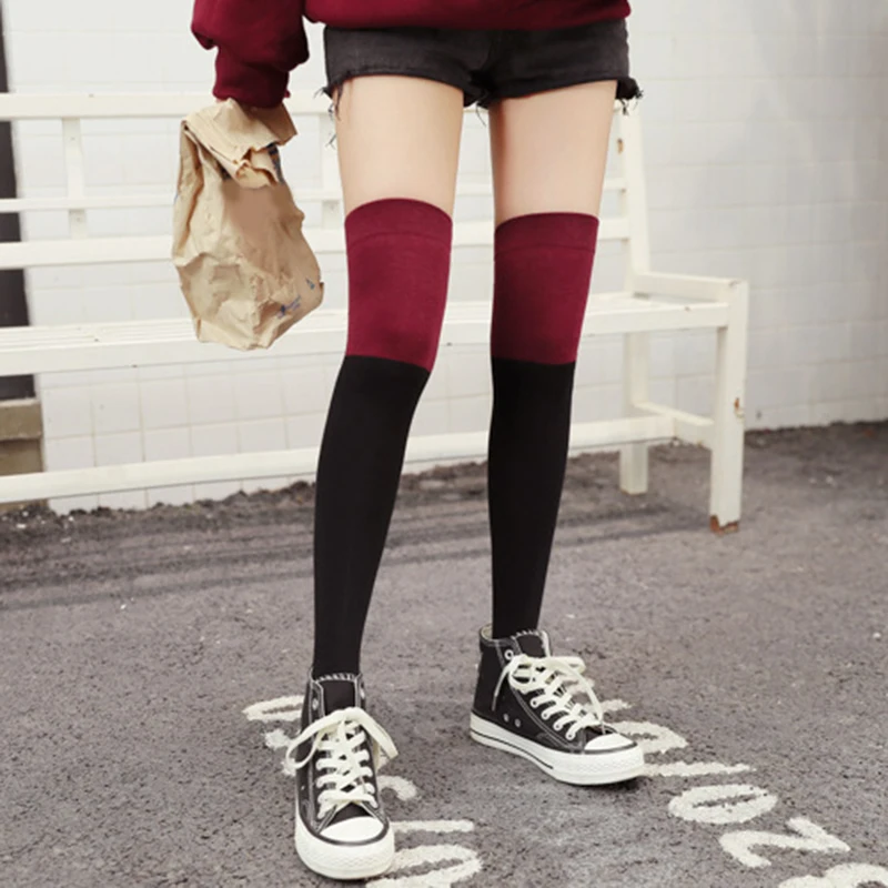 

New Socks Fashion Stockings Casual Cotton Thigh High Over Knee Acrylic High Socks Girls Womens Female Long Knee Sock 2020