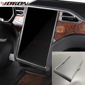 

Carbon Fiber Made Car Central Console GPS Navigation Frame Sticker Trim Decoration For Tesla Model X S 2014 - 2018