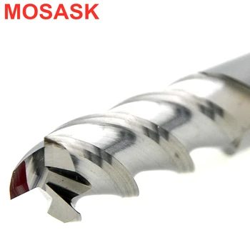 

MOSASK 3 Flutes HRC55 Processing Aluminium 4MM 6MM 8MM 10MM Straight Shank Solid Cemented Carbide Router Milling Cutter
