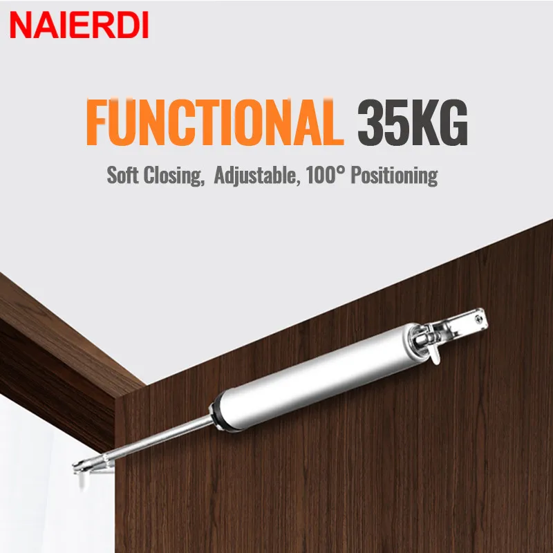 Door Closer Gas Spring Automatic Soft Closing Device Adjustable Buffer Force Furniture Hardware