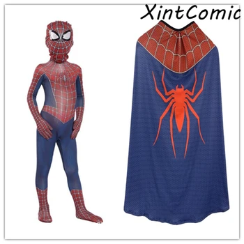 

Classic Red and blue Kids Spider-Man Raimi Cosplay Costume jumpsuits halloween costumes for kid spiderman costume