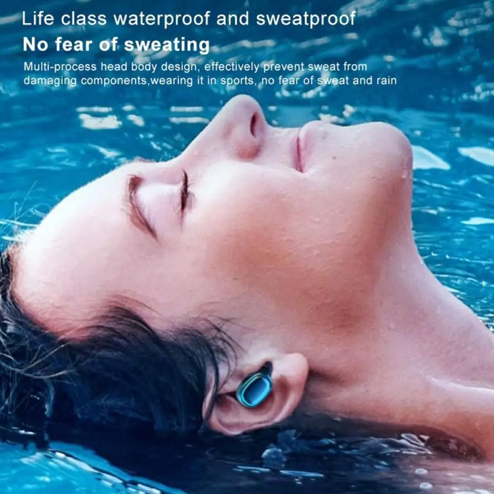 Lutiore True TWS Mini Bluetooth 5.0 Wireless Smart-Touch Headphone Stereo Stylish Sport Earphone Removable Cable Box Portable