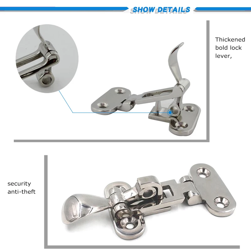 2 штуки 112 мм лодка палуба шкафчик люк анти-погремушка защелка крепеж зажим 316 нержавеющая сталь судовое оборудование