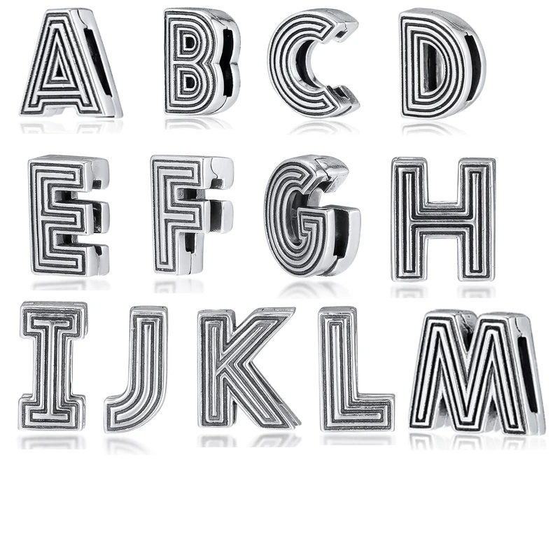 

Fit Reflexions Bracelets 100% 925 Sterling Silver Reflexions Letter Clip Charm for Jewelry Making SC085