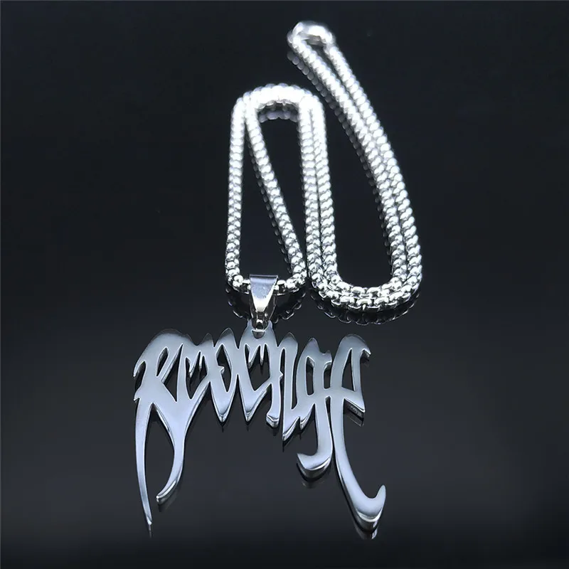 Punk-Halskette aus gebrochenem Edelstahl mit Spikes für Damen/Herren, silberfarbene Anhänger-Halsketten, Schmuck, Collier Lettre N3430S03 – Detail 4