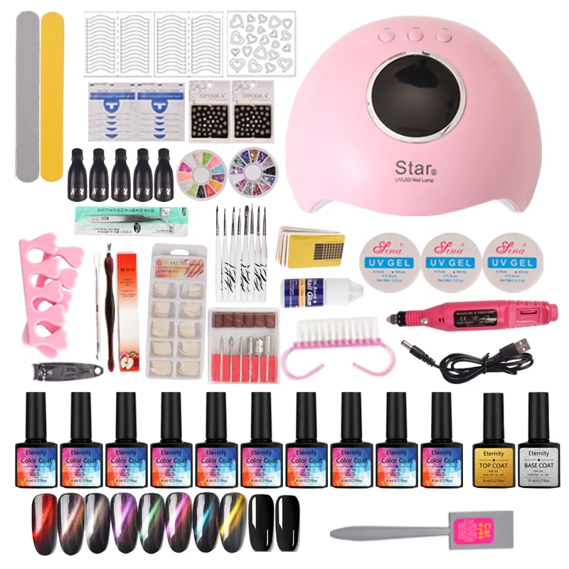  Лампа Сушилка для наращивания комплект для маникюрных инструментов для ногтей арт лак гель нового с УФ светодиодный USB 