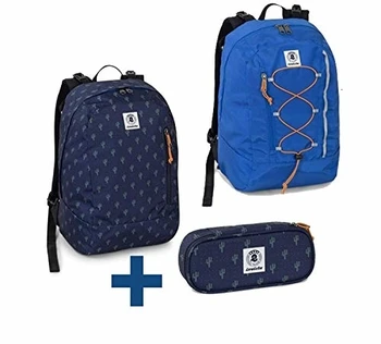 

Schoolpack Zaino Reversibile Blu Cactus - Azzurro e Astuccio Ovale Coordinato Invicta