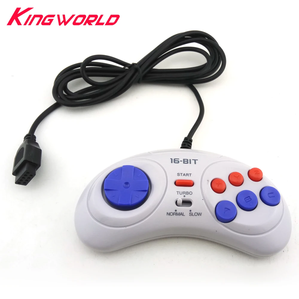 Классический проводной игровой контроллер для SEGA Genesis 2 шт. 16 бит 6 кнопок геймпад