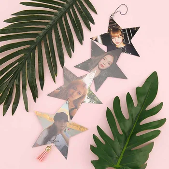 

Kpop BLACKPINK GOT7 TXT SEVENTEEN Star Shaped Pendant Size 12*12cm Photo Decoration Tag