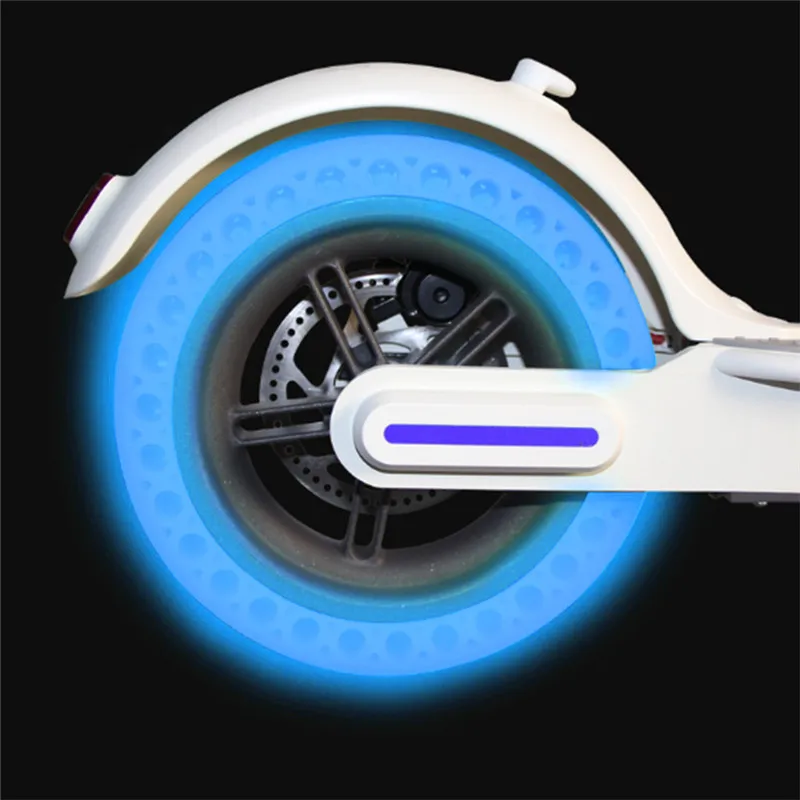 Excellent 1Pcs/2Pcs Electric Scooter Fluorescent Tire Shock Absorbers Rubber Solid Luminous Tire Non-inflatable Explosion-proof Tire 11