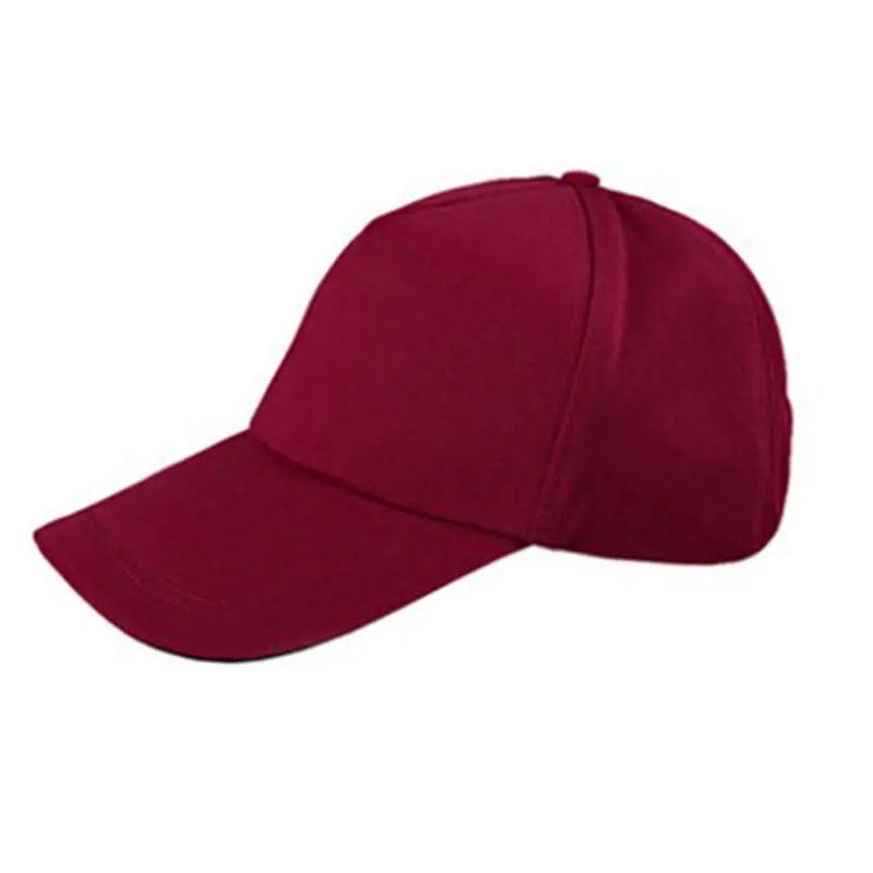 claret-red Однотонная бейсбольная Регулируемая Кепка без рисунка, однотонная Спортивная Кепка унисекс - Цвет: claret-red