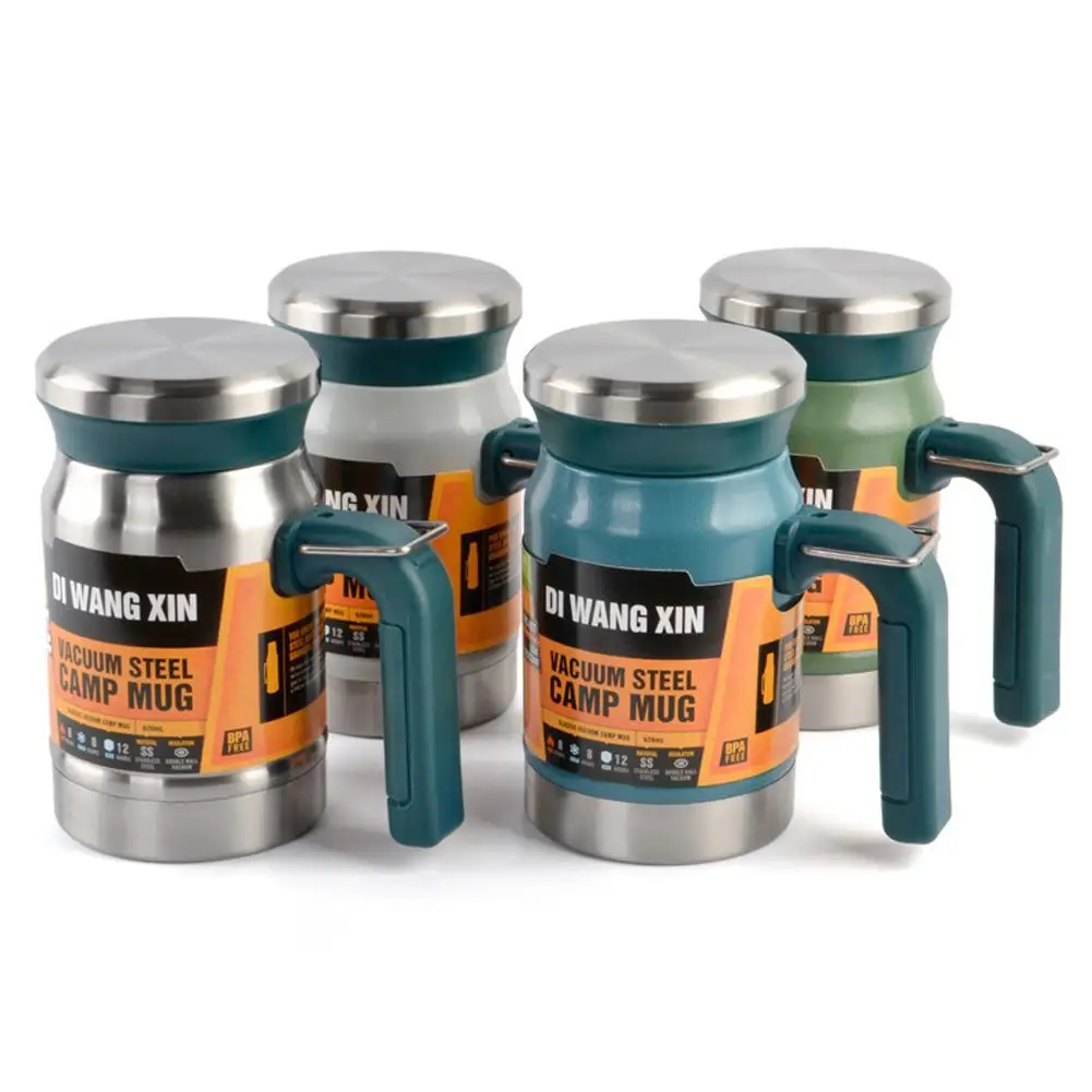 

DishyKooker Outdoors Stainless Steel Vacuum Cup Tea Cup Office Double Layers Filter Mug with Handle