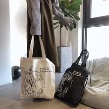 INS, стиль корейско-Стиль Сумки-холсты английский японский печатных сумка для писем в студенческом стиле женская сумка-мешок на одно плечо Наплечная Сумка