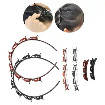 

6Pcs Unisex Fashion Hair Styling Headband Headwear Hair Hoop Hair Accessories Double Layer Beauty Makeup Tools