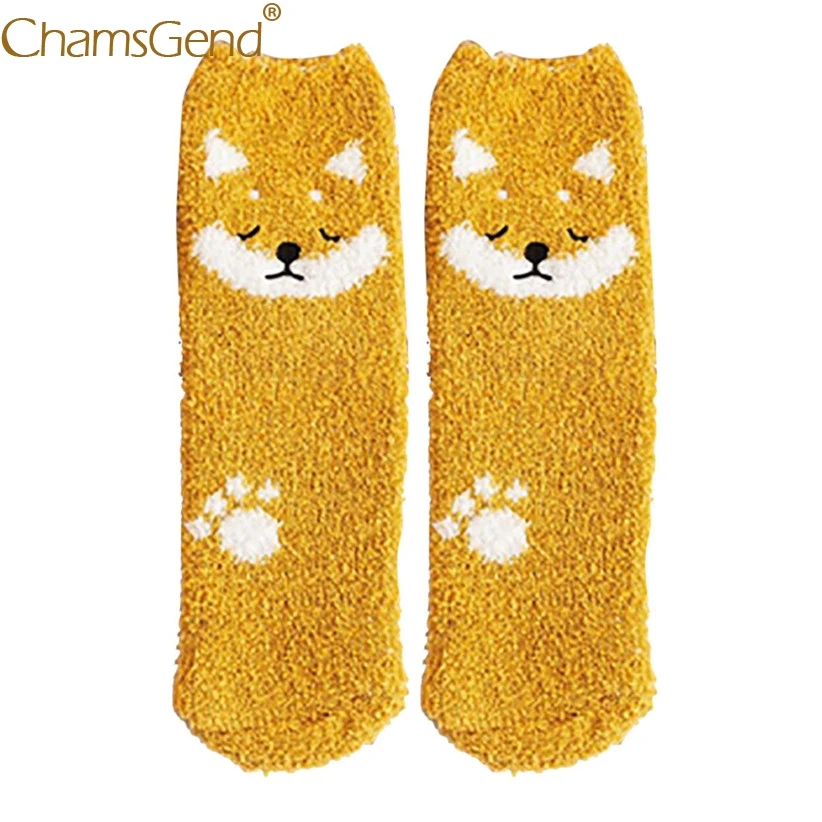 5 пар/лот, мягкие плюшевые носки с милыми животными для женщин и девочек, Harajuku Kawaii, удобные теплые флисовые Носки по щиколотку, обувь, 9Nov