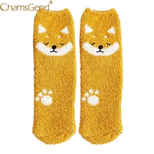 5 пар/лот, мягкие плюшевые носки с милыми животными для женщин и девочек, Harajuku Kawaii, удобные теплые флисовые Носки по щиколотку, обувь, 9Nov