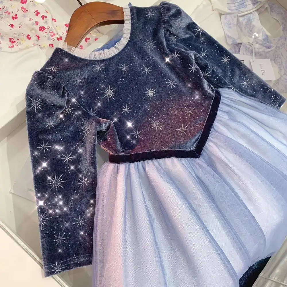 Not Backless dress Новинка года; сезон весна; милое платье принцессы из высококачественного бархата - Цвет: Not Backless dress