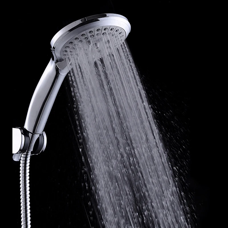 Shower Head 5 Function Round Rain Shower Head Set Shower Hose Holder For Bathroom