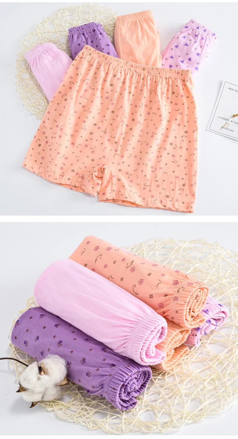 6pcs/lot plus size panties for Middle-aged woman underpants cotton underwear women boxer High waist women's underwear shorts