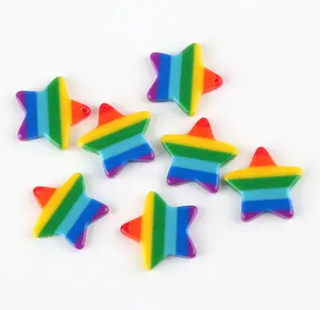 

kawaii DIY Flatback resin fittings Striped Pentagram five-pointed star charms jewelry making Earrings necklace pendant