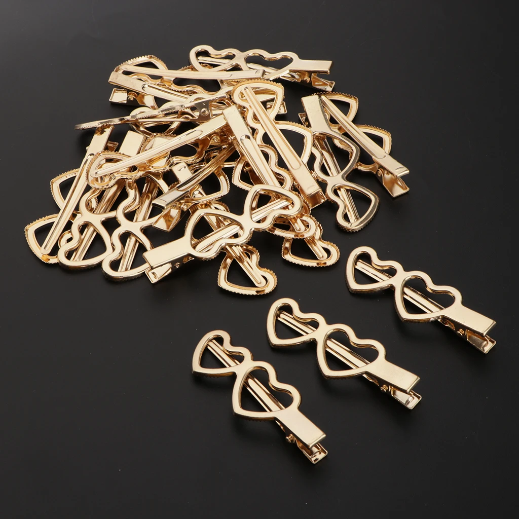 20 pcs Sexy Lady Hair Pin Golden Heart Hair Clip Girl Friend Dating Jewelry
