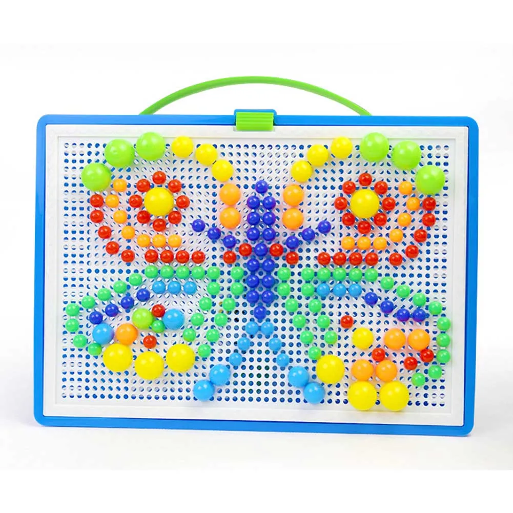 Мозаика Pegboard дети обучающая игрушка 296 шт гриб пазл для ногтей - Цена: 