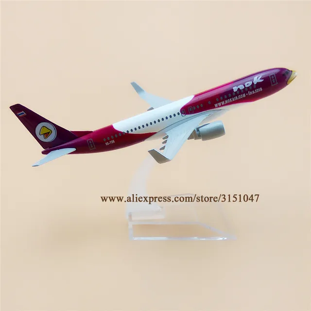 16cm Air Thai Thailand Purple NOK Bird Boeing 737 B737 Airlines Airplane Model Plane Alloy Metal Aircraft Diecast Toy Kids Gift 5