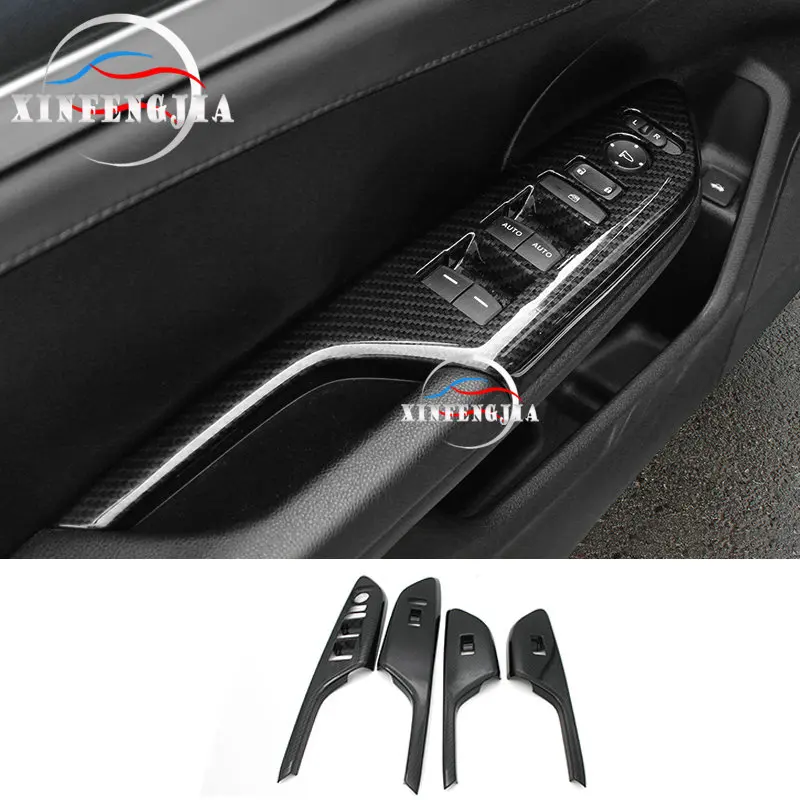 4 шт. декоративные наклейки из углеродного волокна для дверных поручней Honda Civic 16-19