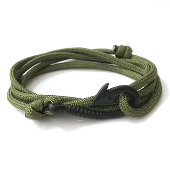 

Hook anchor 7-core nylon umbrella rope handmade couple bracelet custom color