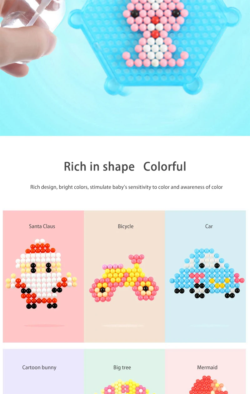 DIY распылитель воды обучающие игрушки для детей волшебные бусины улучшают способность ребенка 3D головоломка многоцветные формы в виде животного ручная работа