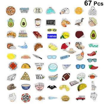 

67pcs Creative Doodle Sticker Computer Stickers Fridge Guitar Cartoon DIY for Laptop refrigerator For MacBook Sticker
