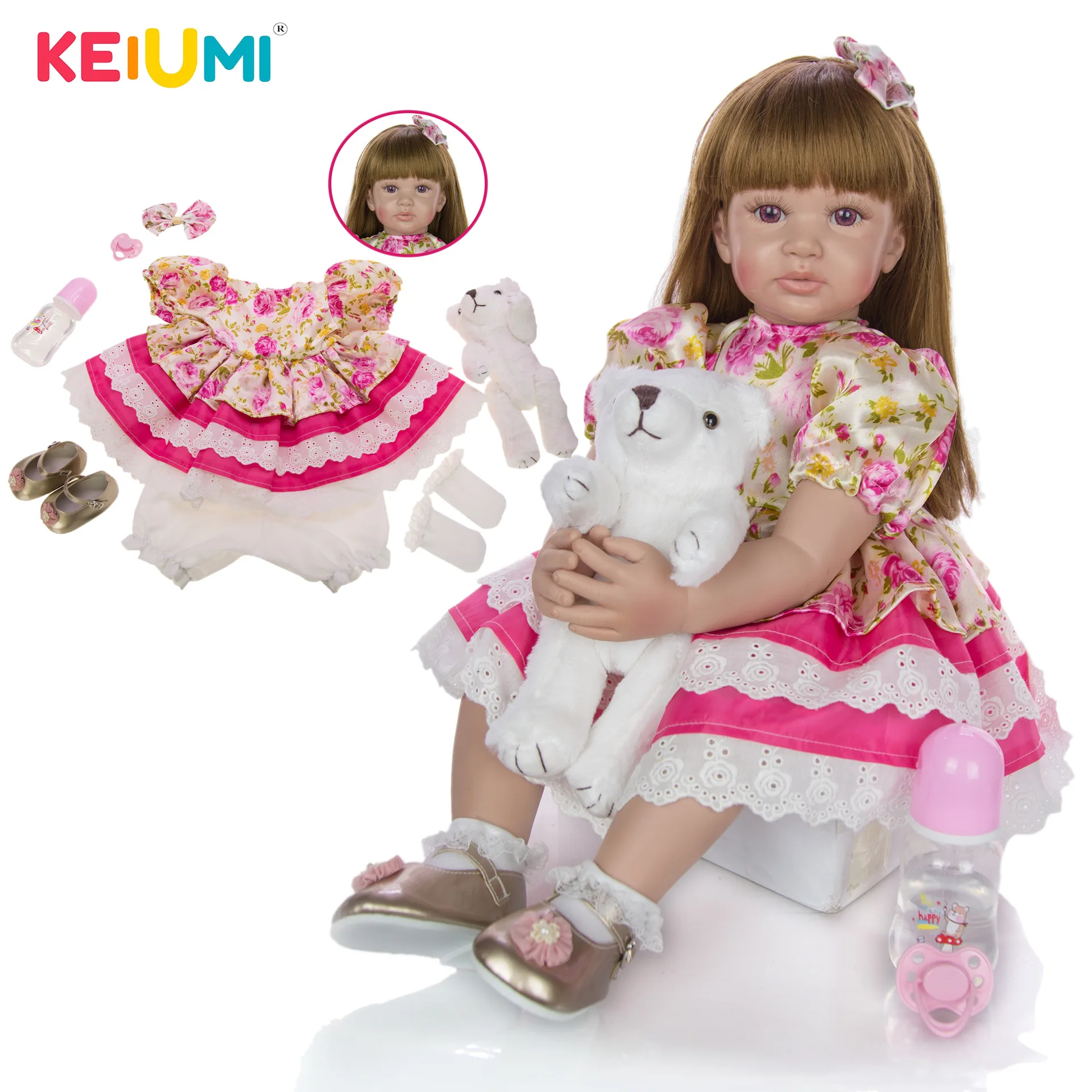 

Keiumi 24-Inch Reborn Baby Doll Reborn Baby Cloth Body Model Infant Hot Selling
