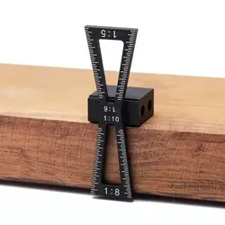 Шаблон деревообрабатывающий Калибр измерения деревянных соединений алюминиевого сплава со шкалой столярные ручная резка ласточкин хвост