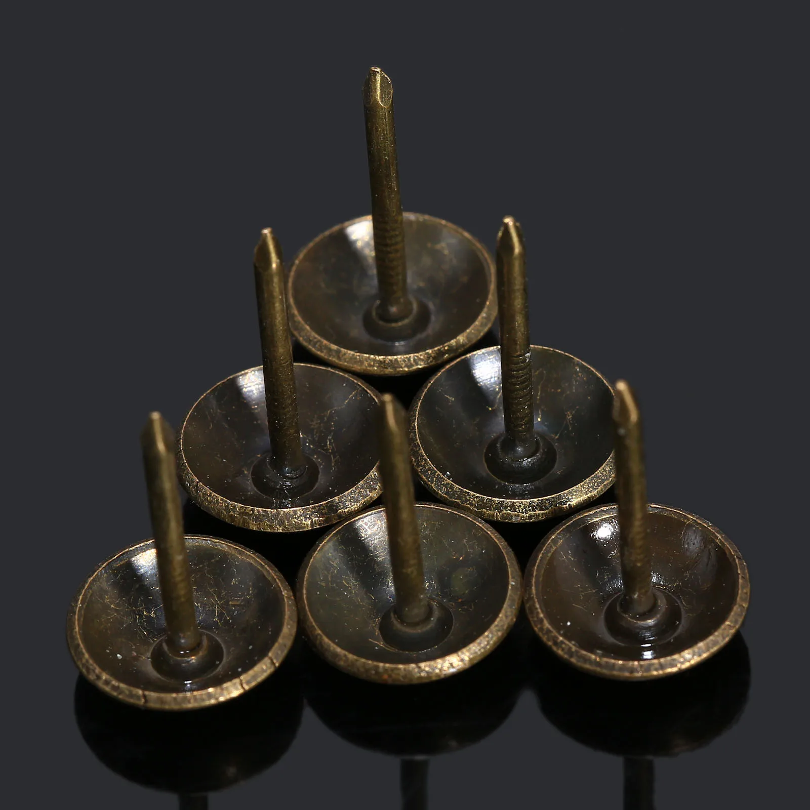 100Pcs 11x17mm Iron tachas Furnitures Upholstery Tacks Stud Antique Wooden Jewelry Box Hardware Decorative Nails Bronze