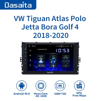 

Dasaita Car Radio Android 10.0 for VW Golf Tiguan Atlas Polo Jetta 2018 Radio 9" GPS Multi Touch Screen MAX10 4GB RAM 64GB ROM