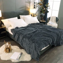 Winter Flannel Blanket Bedspread Super Warm Bedding Blankets Home Sofa Chair Plane Travel Soft Plush Solid Color Bed Covers