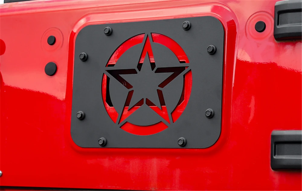 For Jeep Wrangler JK 2007-2/4-Door Spare Tire Carrier Delete Filler Plate Cover Tailgate Plug Rubber Car Accessories Black car tailgate bracket replacement
