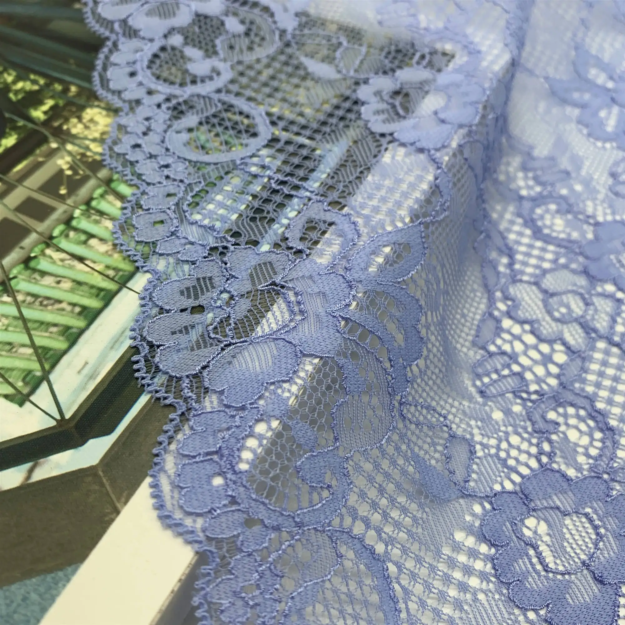 3y/lot 20cm Blue Elastic Stretch Lace Trim 2