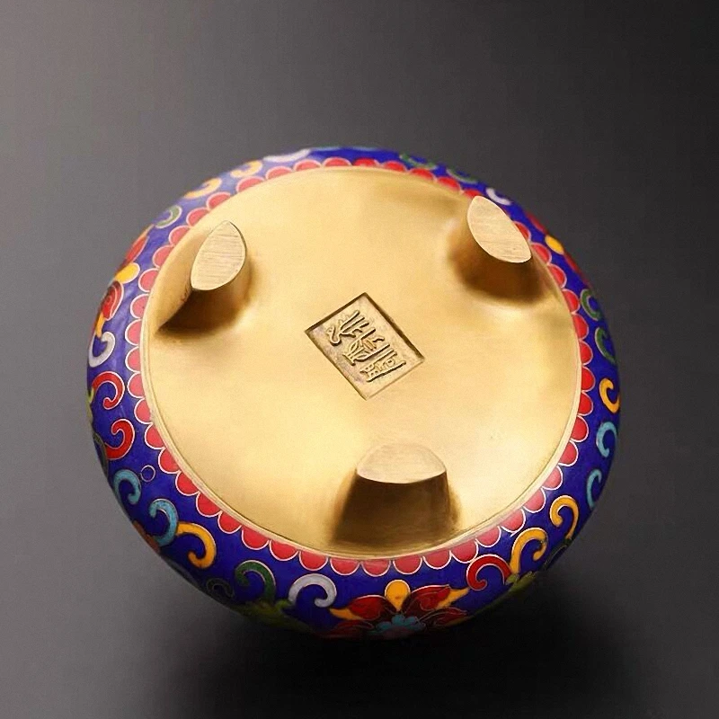 PINNY Large Cloisonne Tripod Brass Incense Burner Metal Enamel Sandalwood Censer Home Decoration Accessories Buddha Decor - Image 2