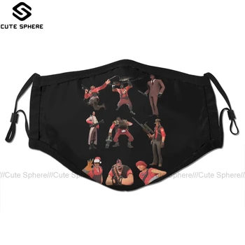 

Team Fortress 2 Mouth Face Mask All Characters Classes With TF2 Logo Facial Mask Kawai Funny with 2 Filters for Adult