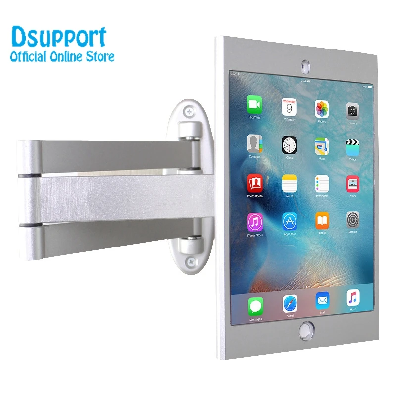 

Fit for iPad mini 12345 Full rotation wall mount stand metal case display retail bracket tablet pc holder support anti-thief