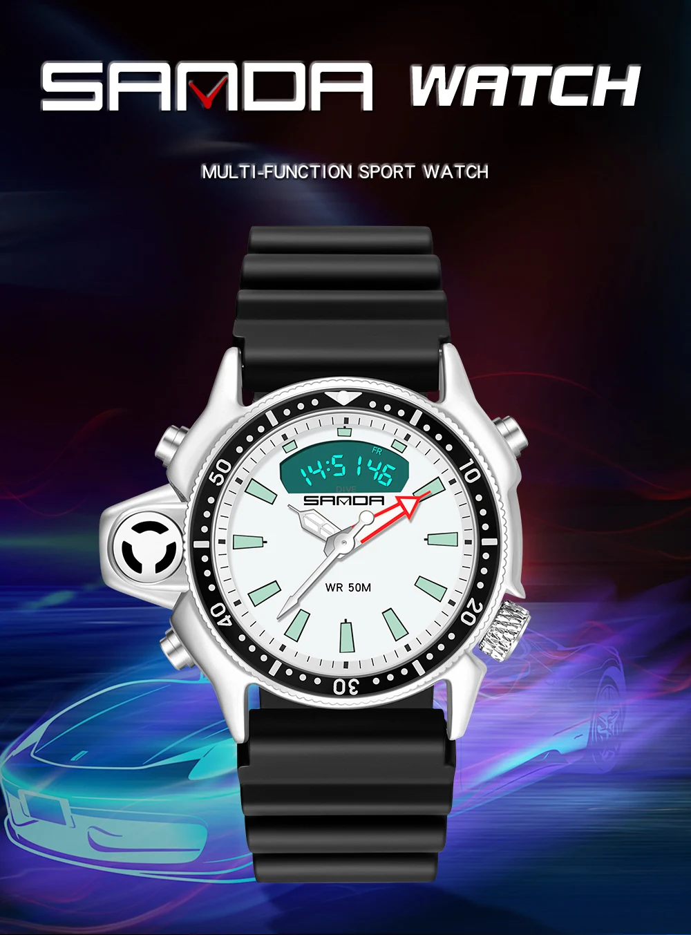 SANDA Sport Men Watches New Fashion Casual Military Quartz Watches 50M Waterproof  Shock Male Auto Wrist Watch Relogio Masculino