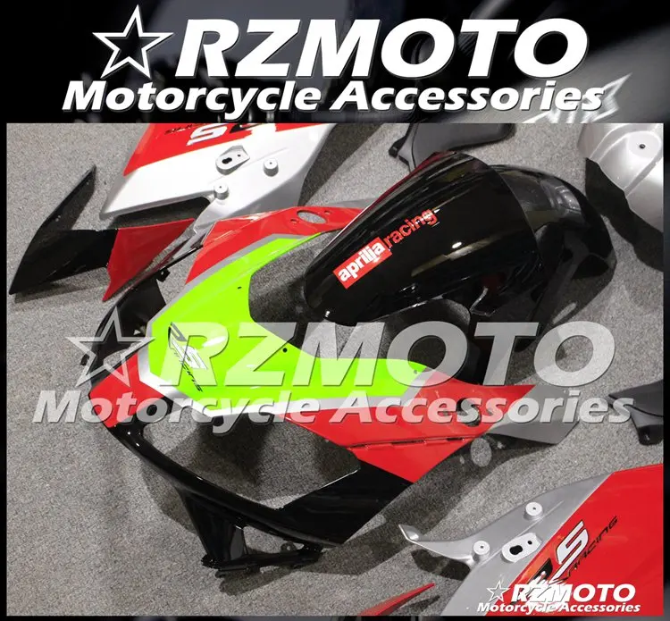 Инъекций ABS Полный обтекатели Наборы подходит для Aprilia RS125 2006 2007 2008 2009 2010 2011 06 07 08 09 10 11 Боди Комплект красного и серебристого цвета