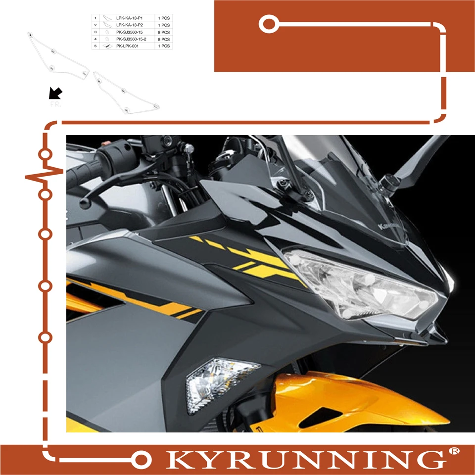 

Teng Worship FOR KAWASAKI NINJA 6R ZX 6R ZX-6R ZX6R 2019 motorcycle Headlight Protector Cover Shield Screen Len