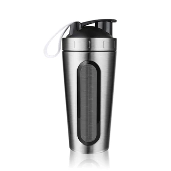 

Protein Shaker Bottle, Stainless Steel Sports Water Bottle Shaker Cup, Leak Proof,BPA Free Silver