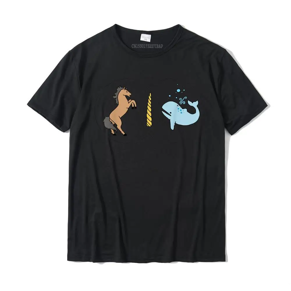 Male Hot Sale cosie Tops & Tees Crewneck Mother Day 100% Cotton T Shirts Printed Short Sleeve Fitness Tight T Shirt Venn Diagram Unicorn Narwhal Same Difference Graphic T-Shirt__30735 black