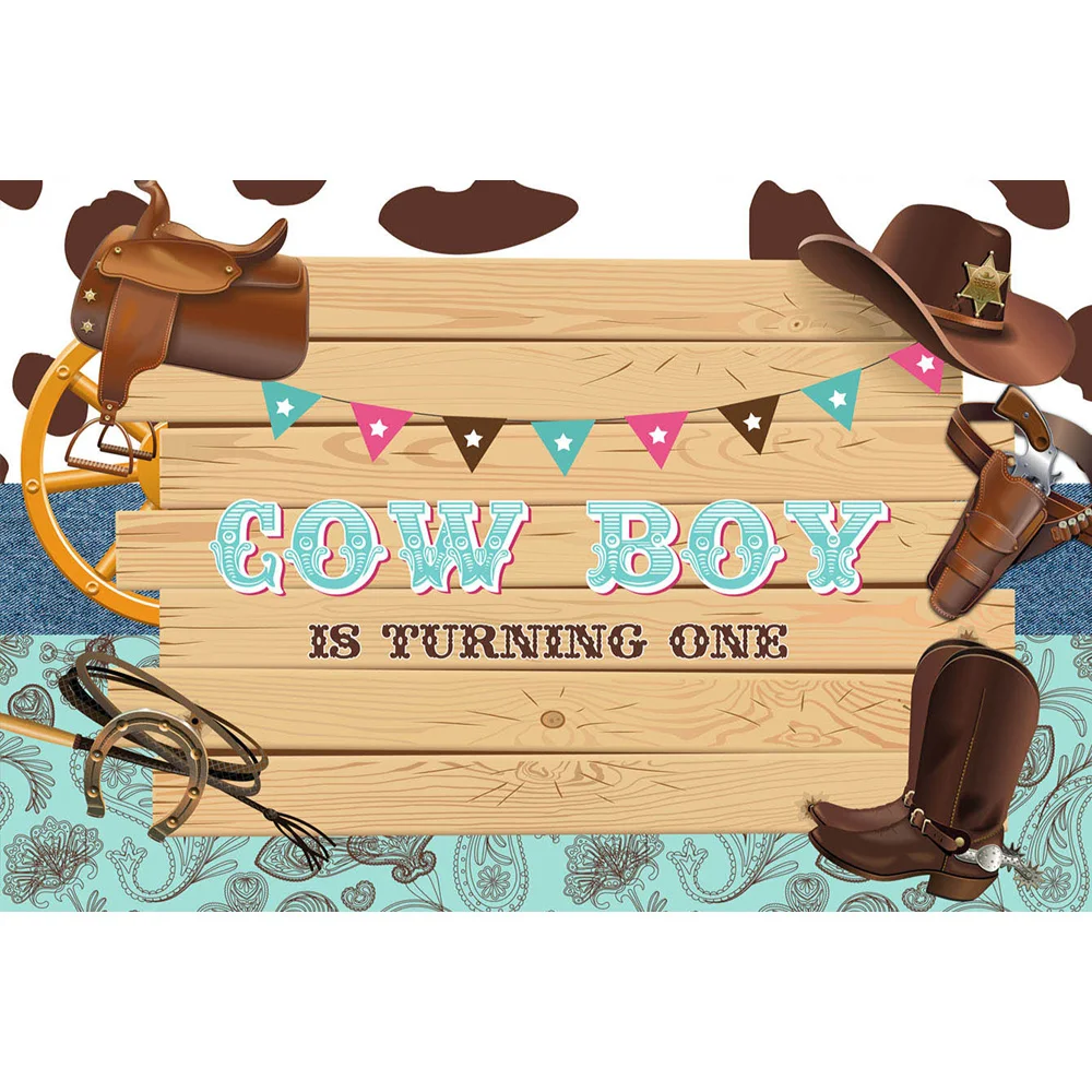 Cow Boy One Birthday Backdrop западный ковбой деревенский дикий Западный фото фон для фотостудии Фотография фотосессия реквизит